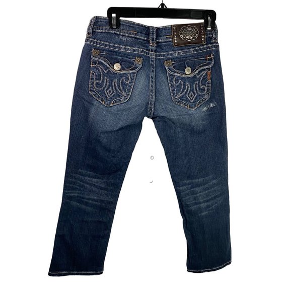 MEK Jeans Women’s Veracruz Capri‎ Size 26 Denim Embellished Pockets - Picture 6 of 11